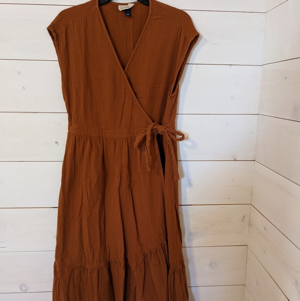 Rust Midi Dress